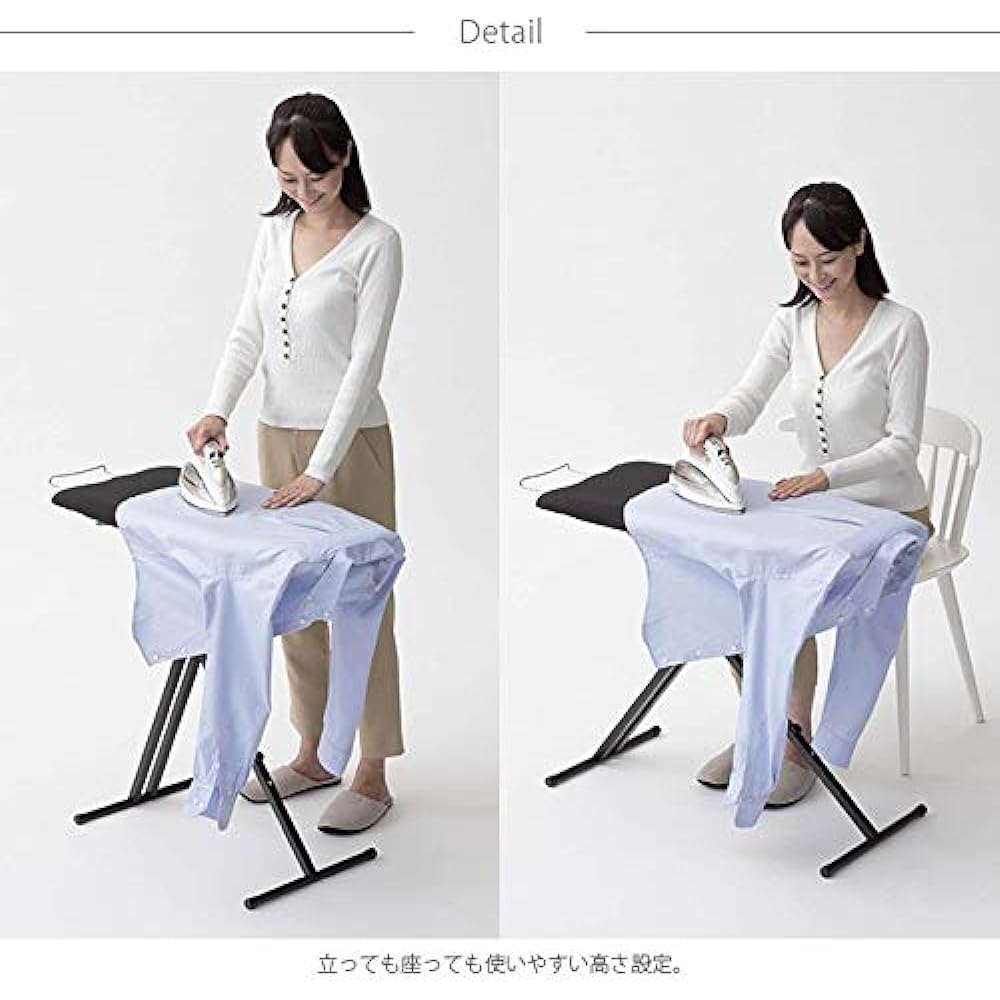 Yamazaki Jitsugyo Lightweight Stand Type Ironing Board White Approx. W83XD37XH25~78cm Tower Height Adjustment Button Press Zone Steel Mesh Structure 4027