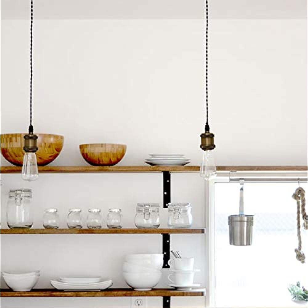 Venus Duct Rail Pendant Light Brass Plated Socket Black Cord 100cm Customized Set of 3 Dimmable LED Compatible 1 Light No Construction Required Ceramic Duct Rail Lighting Bare Bulb E26 Base Retro Steel Ceramic Socket Duct Rail Lighting Island Kitchen Lig