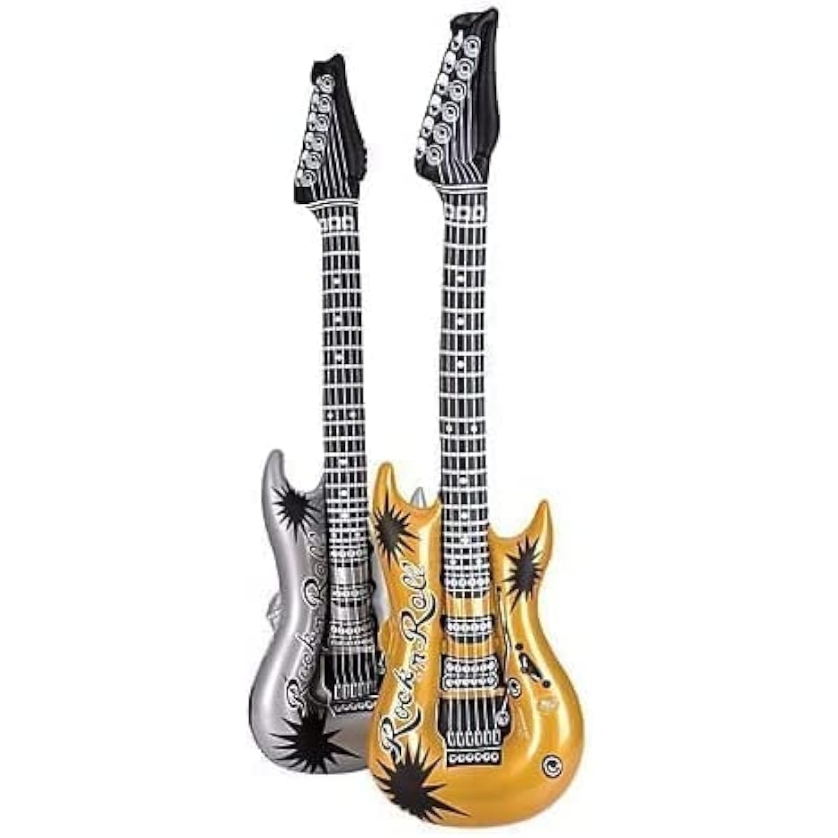 Gold Silver Guitar Inflator | 40 Inch | Set of 4 | Jumbo Inflatable Guitar