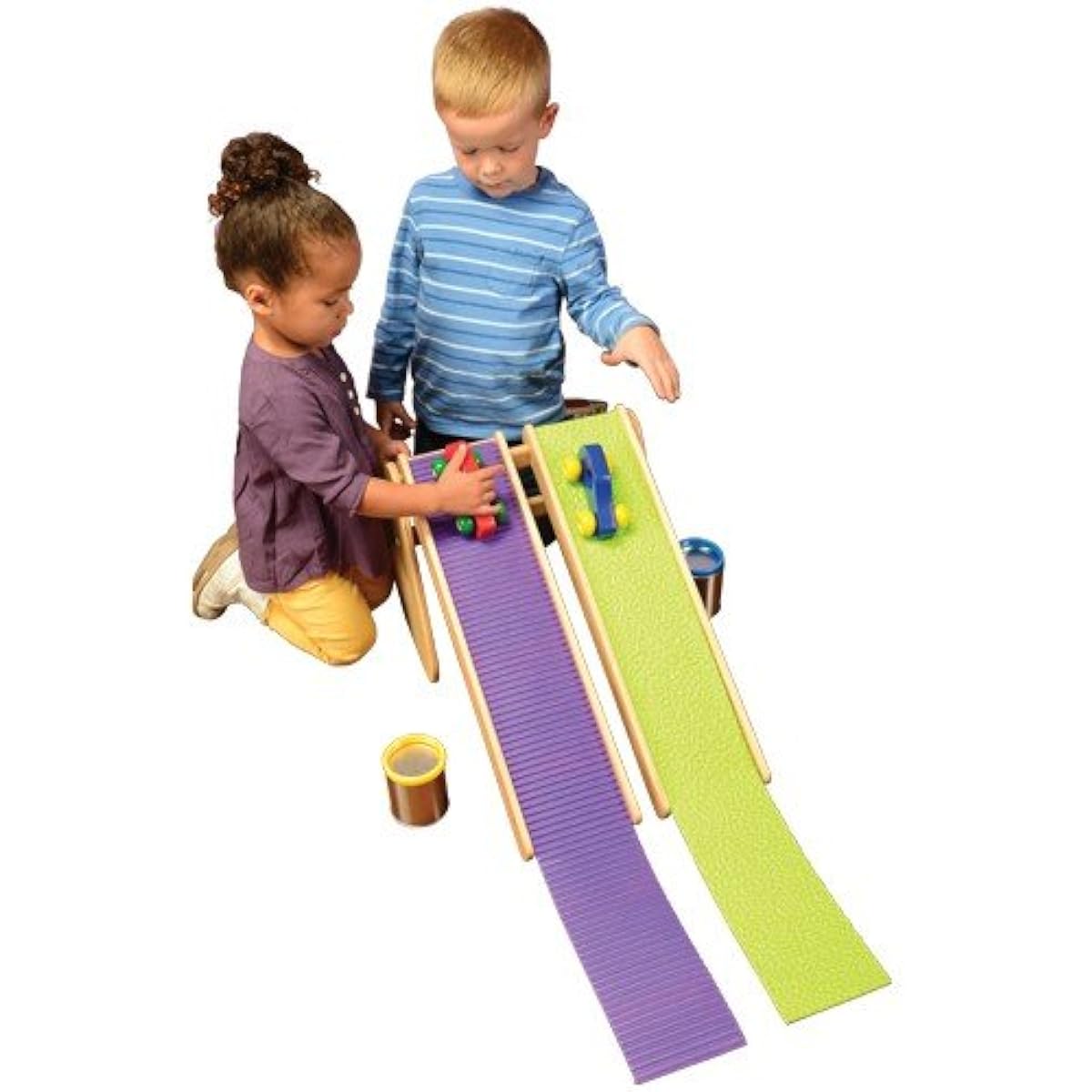 Constructive Playthings Race & Roll Ramp 8 Piece Ramp Accessories Set Toy Set for Ages 3+