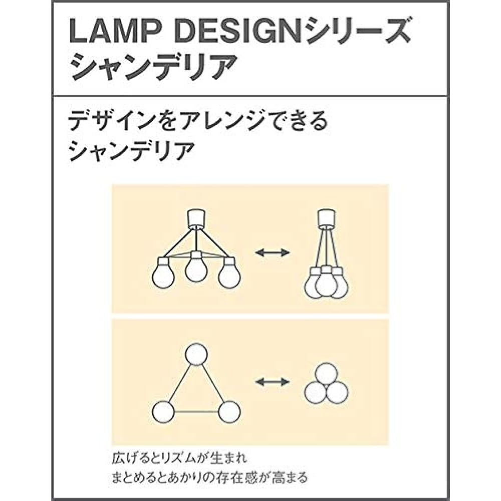 Panasonic Chandelier LAMPDESIGN Series LGB57329WCE1 Hanging Ceiling 3 Lights White