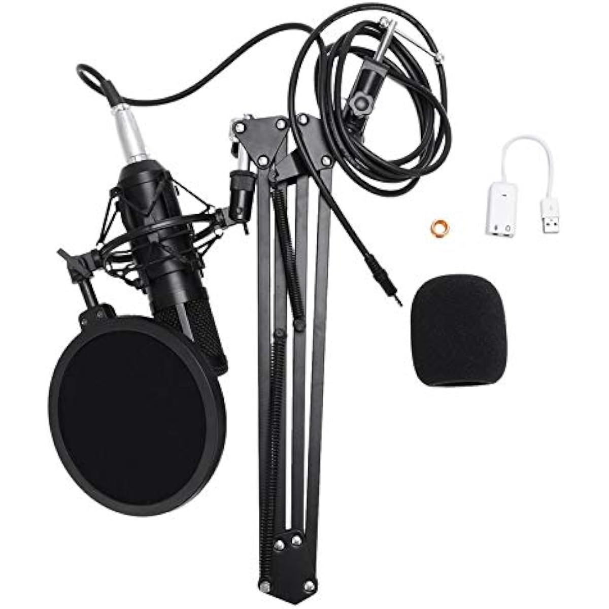 Microphone Hot Professional Full Set Meal Condenser Microphone Phantom Power USB Sound Card Recording Studio KTV/PC Microphone