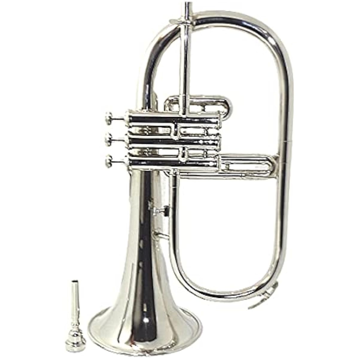 NEW Bb flat silver nickel flugelhorn with free hard case + mouthpiece MRS,2.8