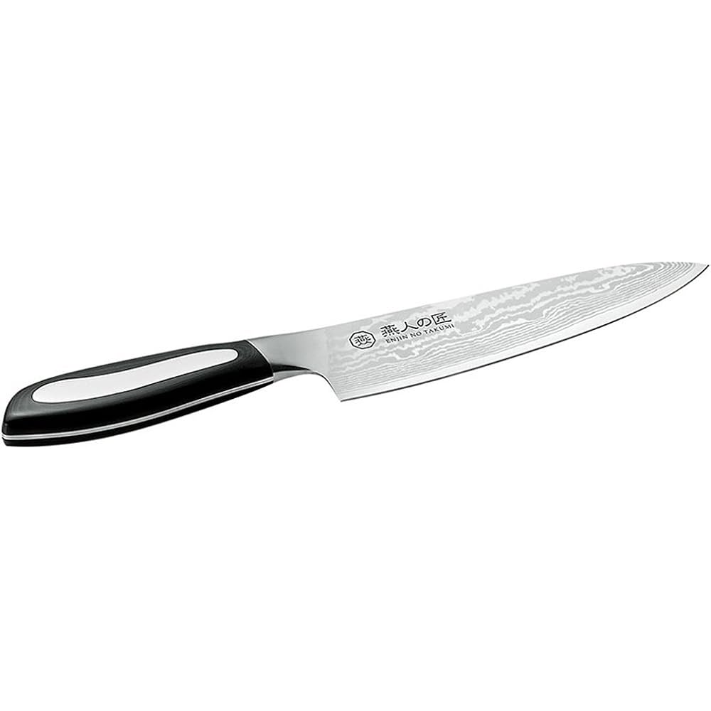 Yokoyama Tsubameto Takumi Damascus Knife Gyuto Knife 160mm & Paulownia Cutting Board ETY-3001