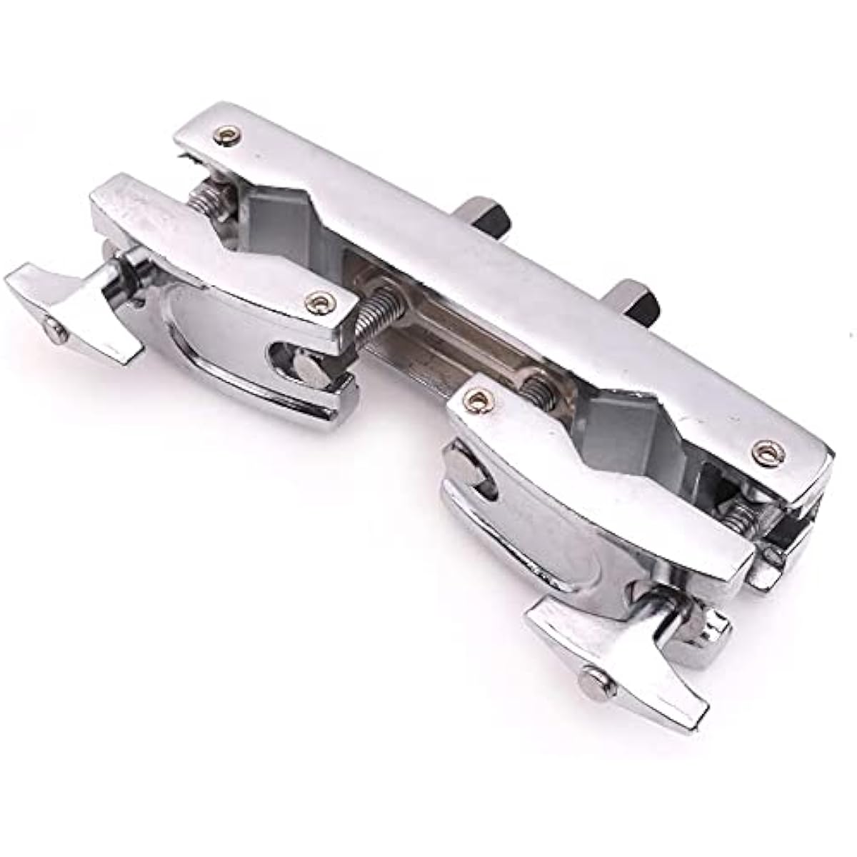 Drum Clamp 2 Holes Silver Durable Multi Lamp Cymbal Stand Mount Holder Drum Cymbal Musical Parts