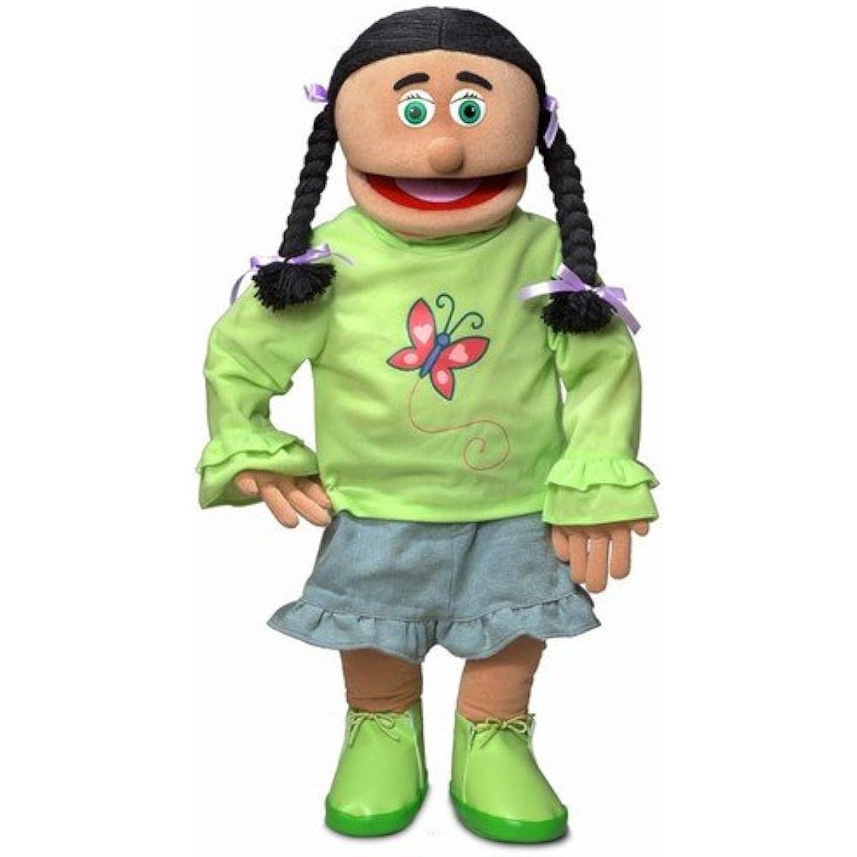 30" Jasmine Hispanic Girl Professional Performance Puppet with Removable Legs, Full or Half Body