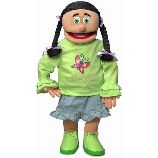 30" Jasmine Hispanic Girl Professional Performance Puppet with Removable Legs, Full or Half Body