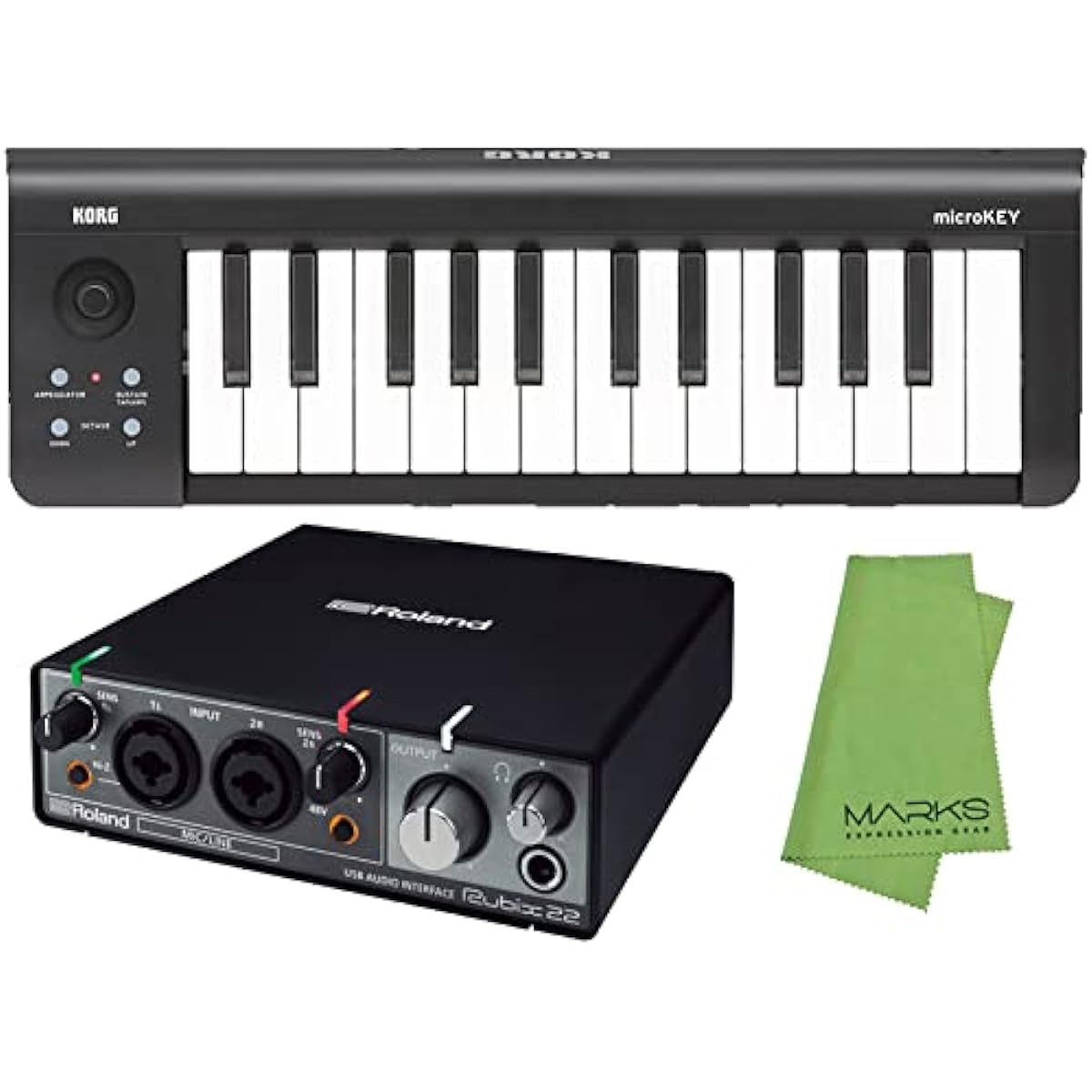 Roland Audio Interface Rubix22 + KORG USB/MIDI Keyboard microKEY-25 Set