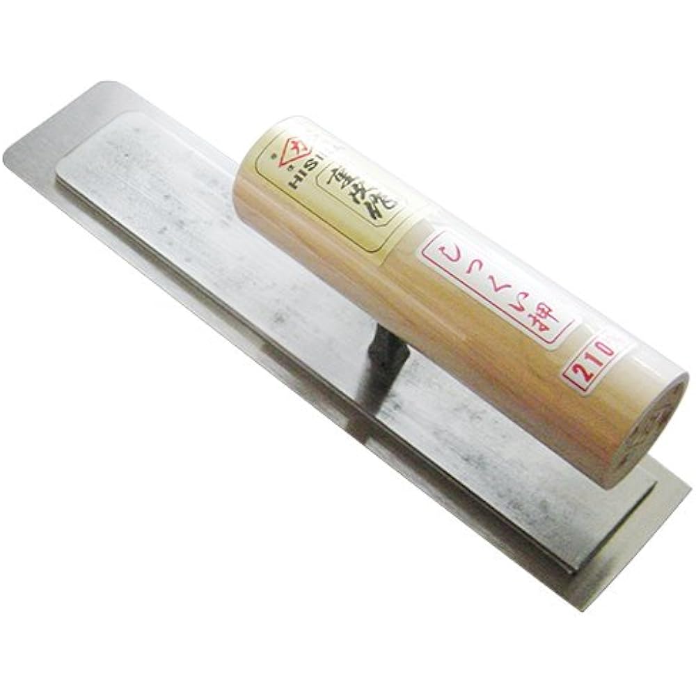 Kajiwara Trowel Manufacturing Works by Hisika Shigetsugu Honyaki Plaster Press Square 0.5mm Thickness 210mm