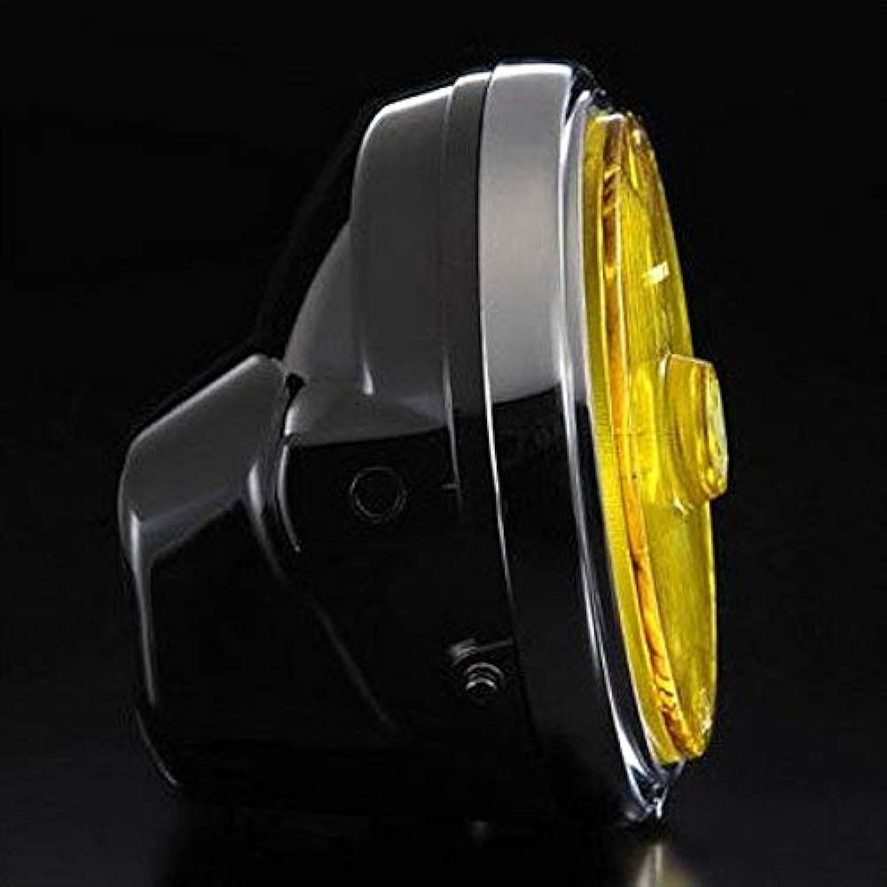 (Marshall) Headlight 889 Driving Lamp Full Kit Yellow Lens Black Case HONDA Honda CB1100R/90...