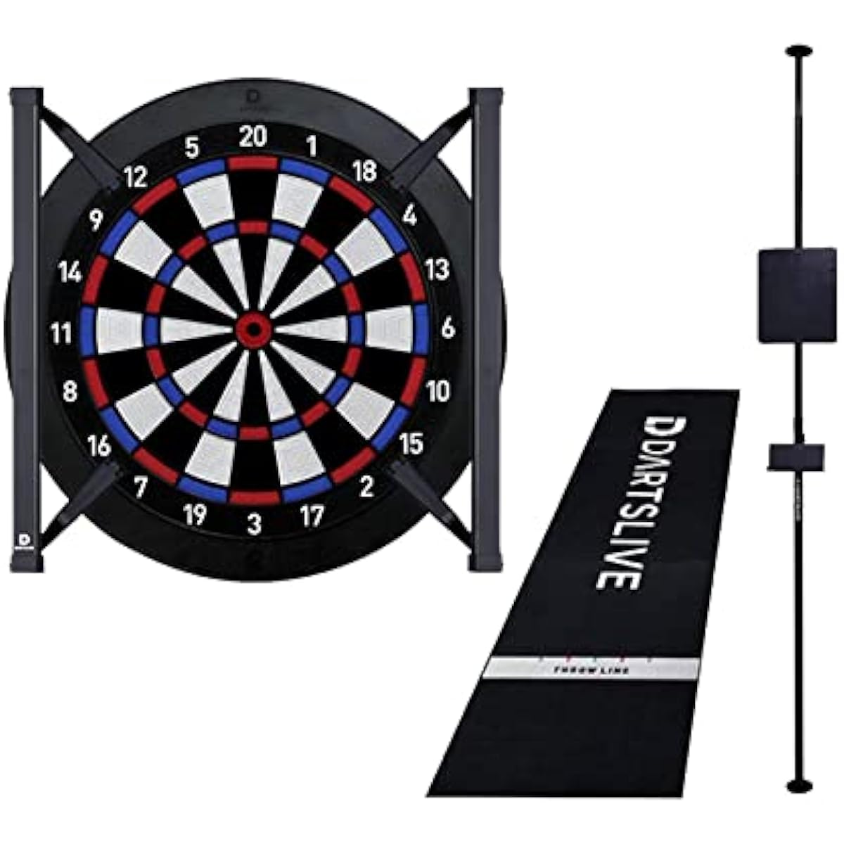 DARTSLIVE HOME & Darts Stand DARTSLIVE Pole Stand & Darts Mat Home Fireproof Throw Mat & Home LED Light