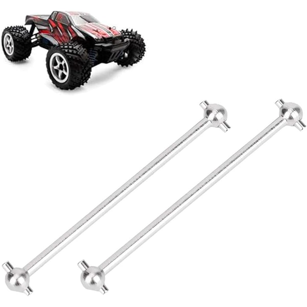 Agatige 2pcs 144001 1/14 RC Car Drive Shaft Metal Dogbone Drive Shaft