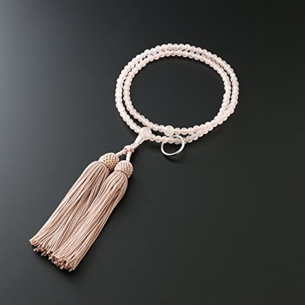 Kyoto Buddhist Altar Hayashi Prayer Beads Soto Zen Rose Quartz (For Women) Official Ceremony [Bead Bag Set] SW-102 Kyoto Prayer Beads