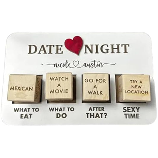 1 Set Date Night Dice Kit, Funny What to Do Reusable Couple Dice for Valentine's Day, Anniversary, Birthday Gift