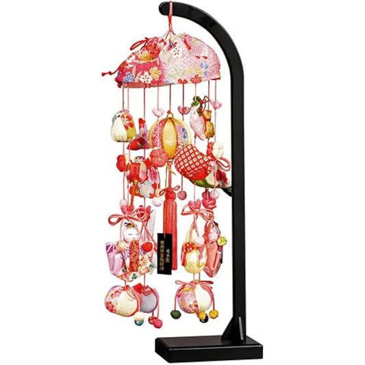 Hanging Decoration, Mini Hina Hina, Height 41cm, Comes with Stand, Hanging Hina, Hanging Ball, Hina Doll, Hina Doll, Gift, Made in Japan (Sakura Light)