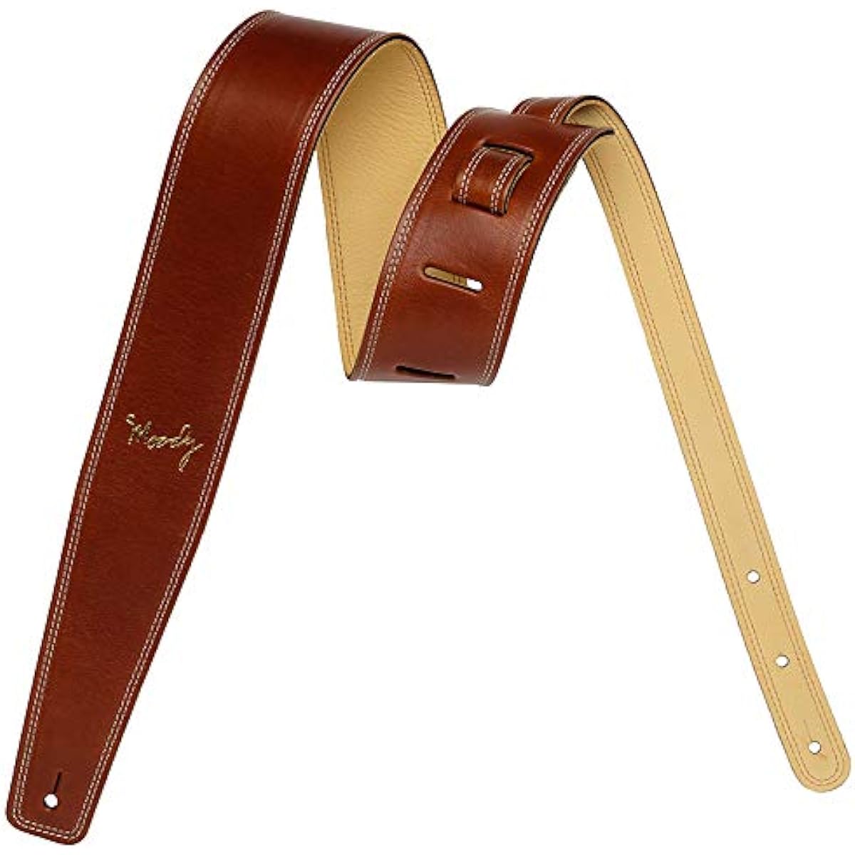 MOODY STRAPS Guitar/Bass Strap Leather&Suede 2.5" Standard Light Brown Cream