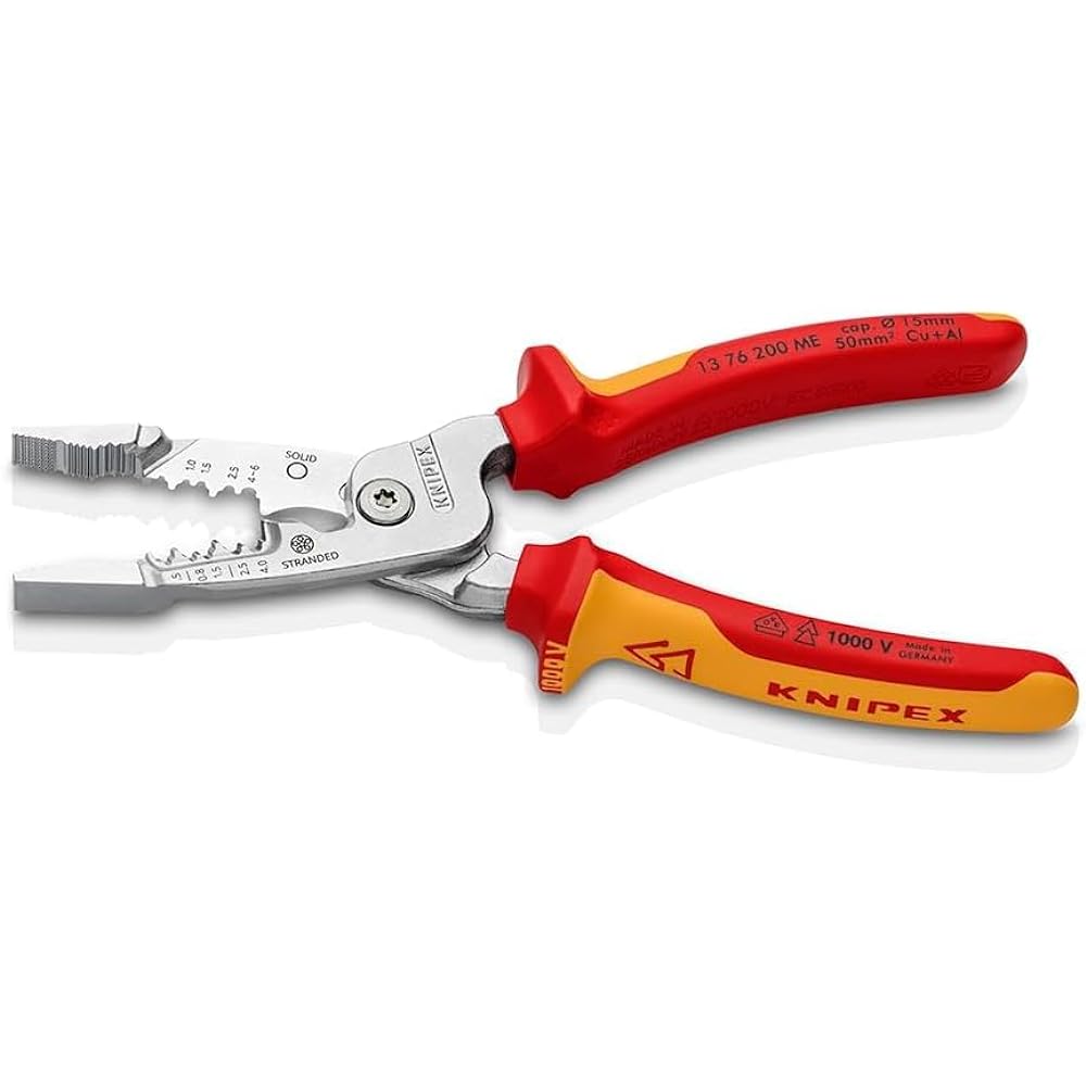 KNIPEX Metric Wire Stripper Insulated Comfort Grip Grip 1376-200ME