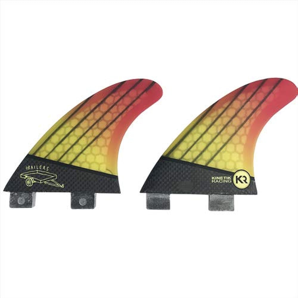 KINETIK RACING 2 Fin FCS Compatible Set of 2 KR VERTICAL CARBON/TRAILERS FCS(S-M) KR-FCS-QUAD-RED-2PC [Parallel Import]