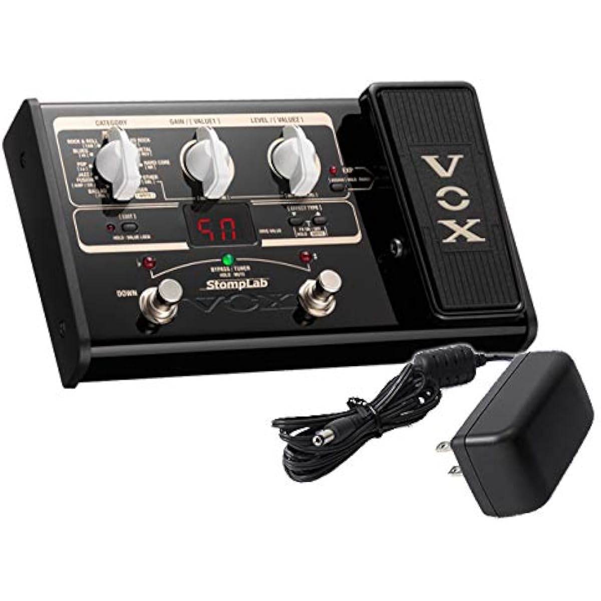 [Genuine AC adapter/KA181 set] Compact multi-effector for VOX guitar with expression pedal StompLab SL2G