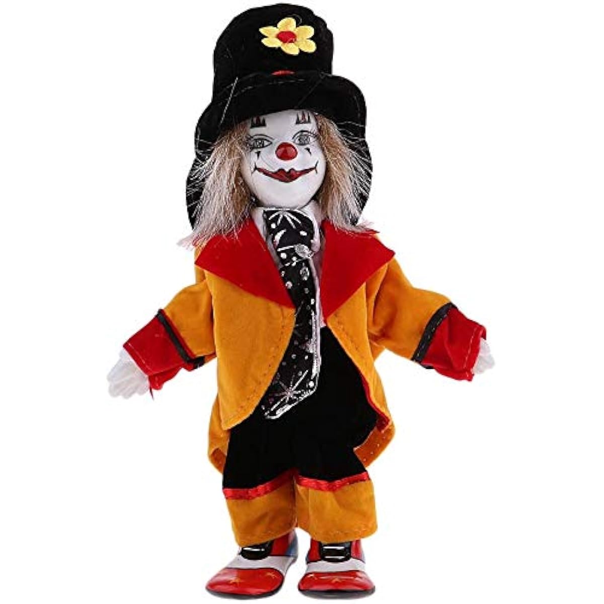 Clown Doll Porcelain Clown Model Porcelain Doll Circus Props Delicate Arts Crafts Home Decoration Desk Ornament 18cm