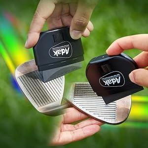 ADAK 2-in-1 Golf Club Cleaner | Club Head & Groove Cleaning | Improve Backspin & Shot Accuracy | Golf Accessories | Dry Cleaning Tool with Diamonds | Perfect Golf Gift for Groups and Individuals