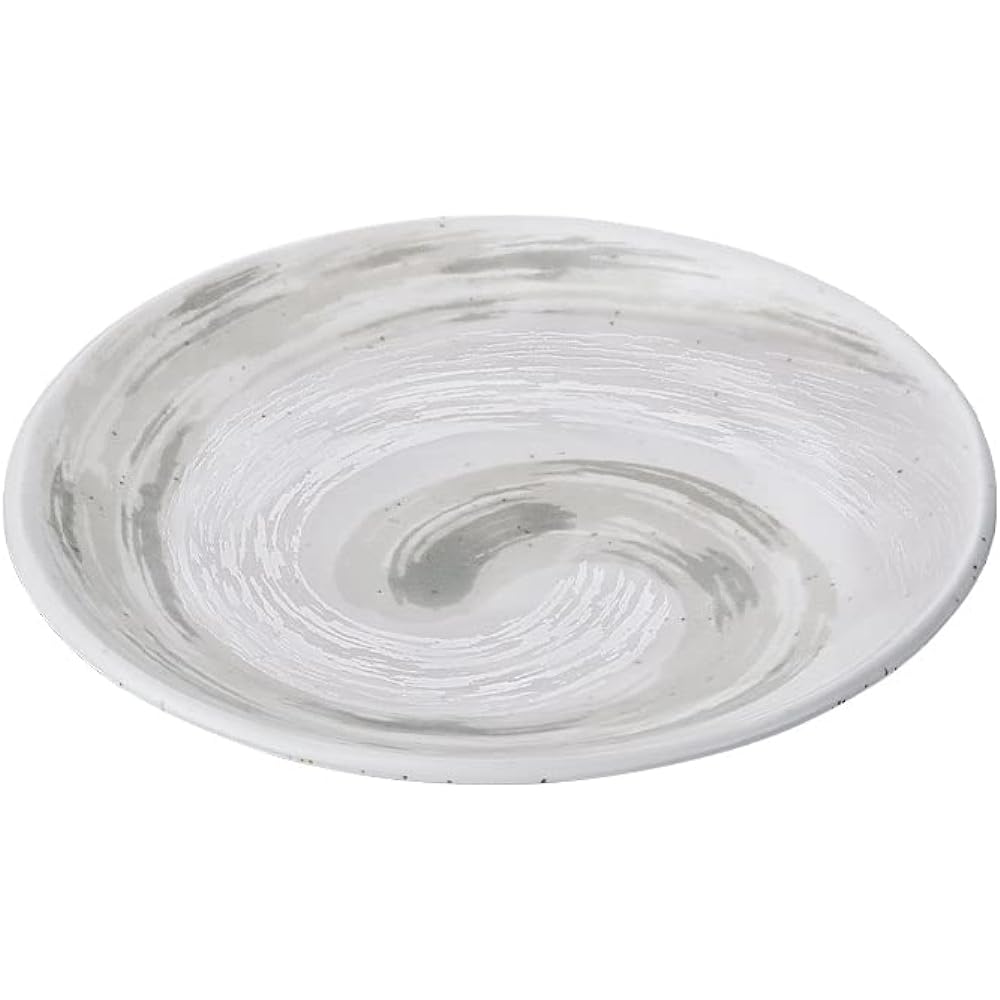 MARUKEI Round Plate / 16cm Flat Plate, Gray, Made in Japan, Unbreakable, Dishwasher Safe, Stackable "Uzushio" D276 GY 10 Piece Set [Commercial Set]