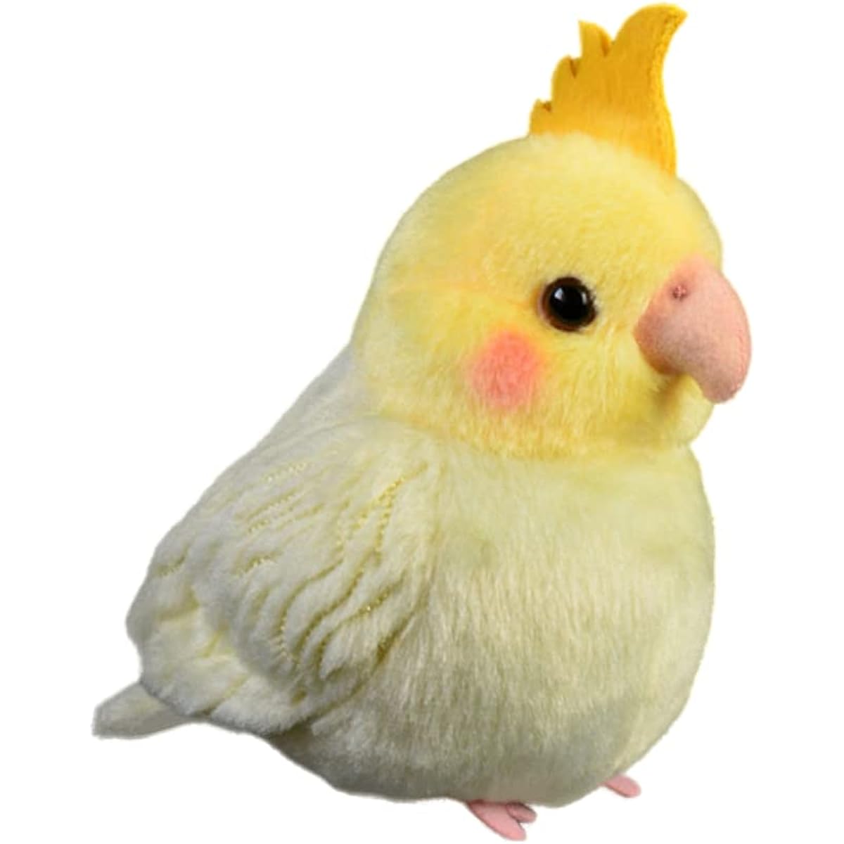 Nohito Realistic Yellow Cockatiel Parrot Bird Stuffed Animal Simulation Fake Bird Parrot Plush Toy Cute Little Bird Plush Doll Gift for Kids 4.9 Inch (Yellow, M)