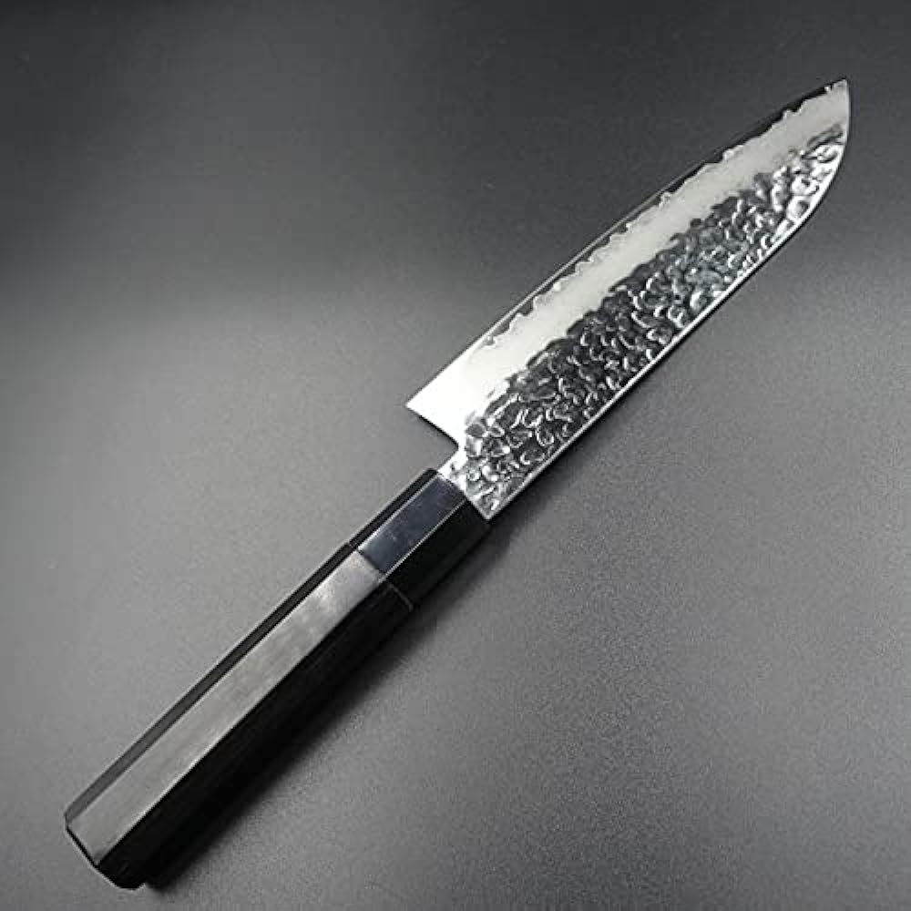 Kasumi KURO Santoku Knife 170mm Molybdenum Vanadium Steel Black Octagonal Laminated Reinforced Wood Sumikama SUMIKAMA