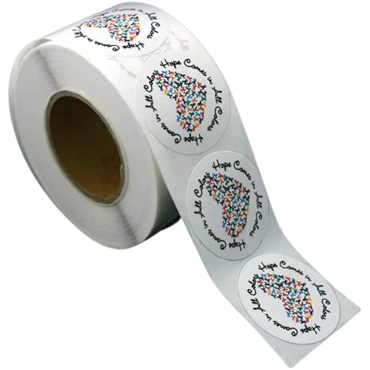 Fundraising For A Cause 500 Multicolor Ribbon Awareness Stickers - Hope Comes in (1 Roll/500 Stickers) (DST-MC)