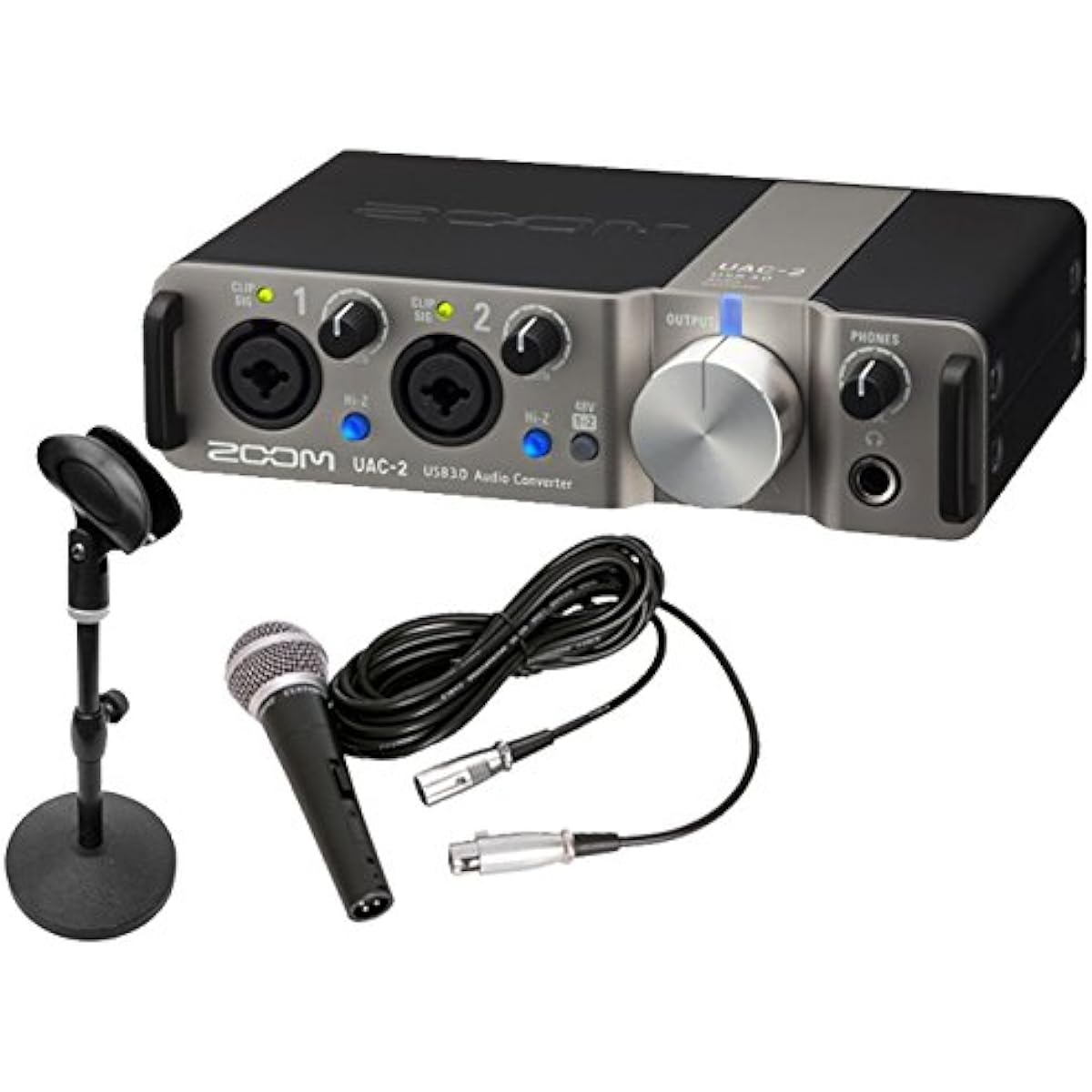 [Dynamic microphone + microphone stand + cable included] ZOOM USB 3.0 Audio Converter UAC-2 home recording set