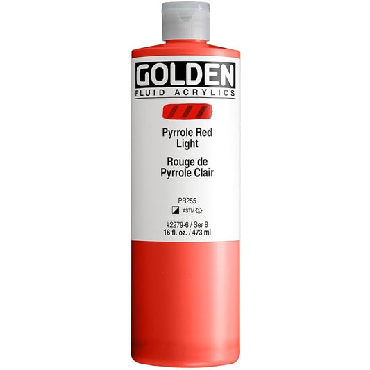 Golden Acrylic Fluid 473ml (16oz) 2279 Pyrrole Red Light 13116279 16 oz Bottle