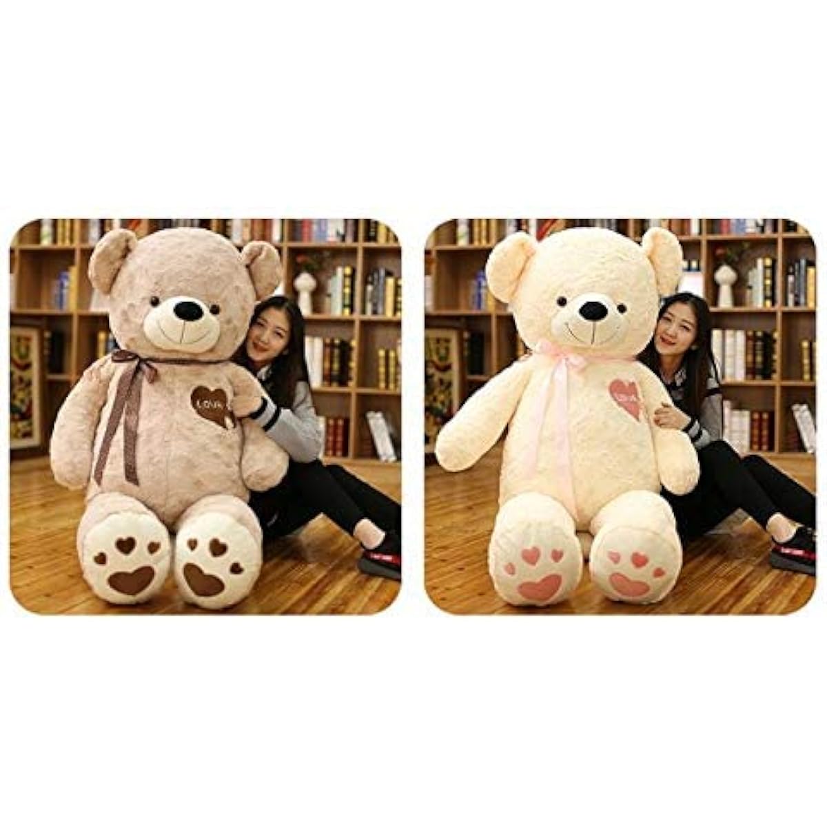 HYAKURI Plush Toy, Extra Large Bear/Teddy Bear, Cute Bear, Animal, Large/Giant Bear Plush Toy/Bear Stuffed Wrap/Bear Pillow/Celebration/Fluffy Plush Toy (1#Dark Brown, 170cm)
