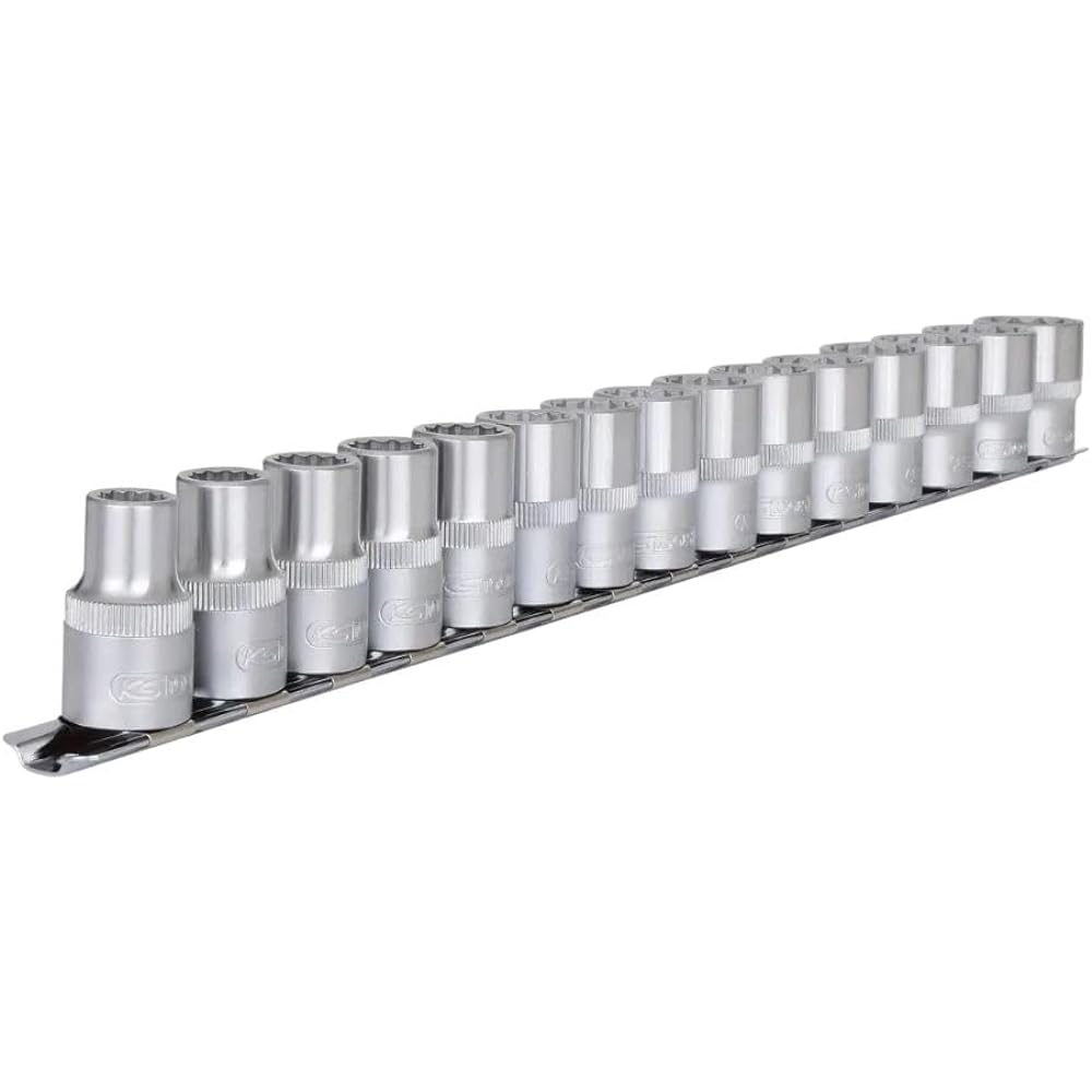 KS TOOLS 1/2" 12 Point socket set 15 pcs 10-24mm 911.1285