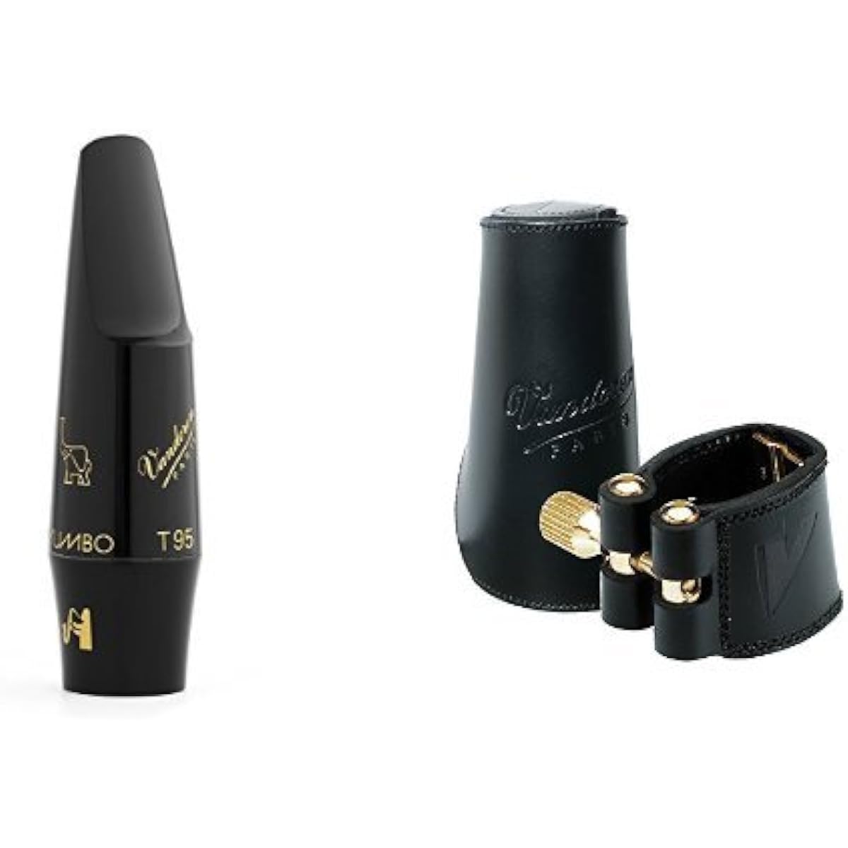 Vandoren tenor saxophone mouthpiece "Jumbo Java T95" & ligature "M|O" pink gold plated set