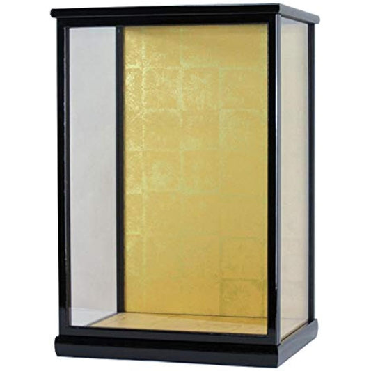 Doll Case Japanese Doll Case Width Width 29.5 cm Depth 24 cm Height 40 45 50 cm (Glass Dimensions) Glass Case Wooden Door Type For Hakata Dolls For Japanese Dolls (Black Mulberry Paint, Height 50cm)