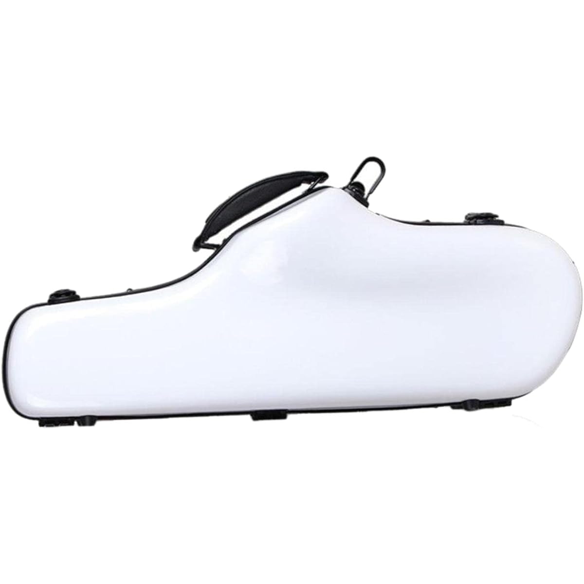LOL-FUN Portable Alto Saxophone Gig Bag with Detachable Strap, Carrying Bag, Hard Case for Saxophone, White
