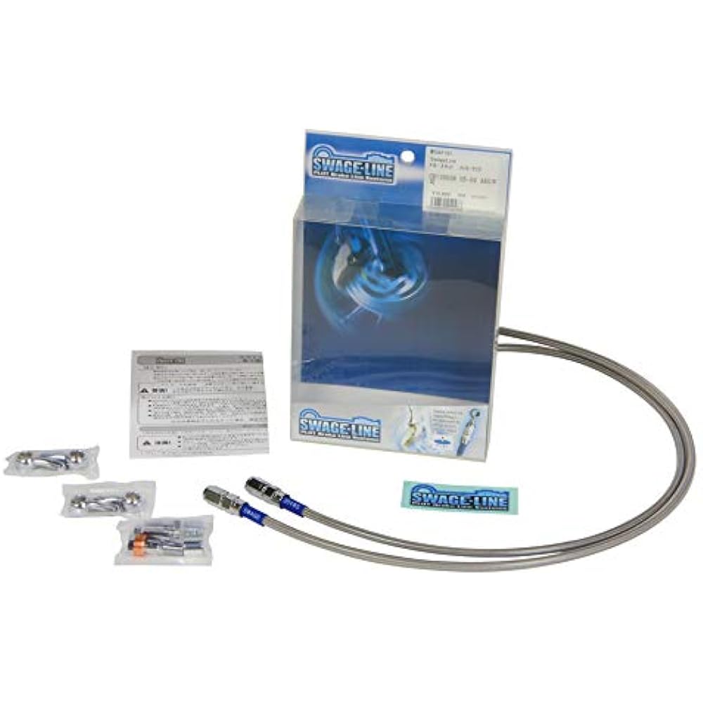 SWAGE LINE Front Brake Hose KIT Aluminum (Red/Blue) Clear Hose ZRX1200 DAEG (09-12) SAF730 [HTRC3]