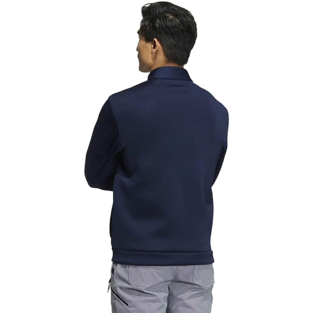 [Adidas Golf] Golf Jacket, Cardboard Knit, Fabric Mix, Windproof, Long Sleeve, Full Zip Jacket, Men's