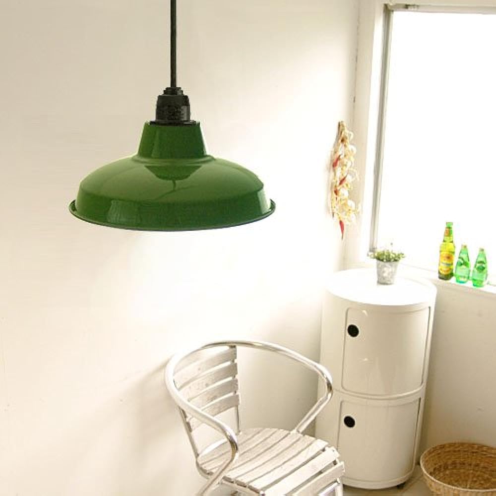 Enamel retro lamp《L/14 inch》White shade x white cord NAGASAWA Lighting [Pendant light]
