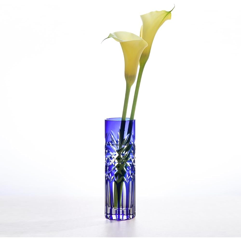 NARUMI Vase Single Flower Vase Glassworks Deone 17.5cm Blue Stylish Cool Gift Box Included GW6073-524BL