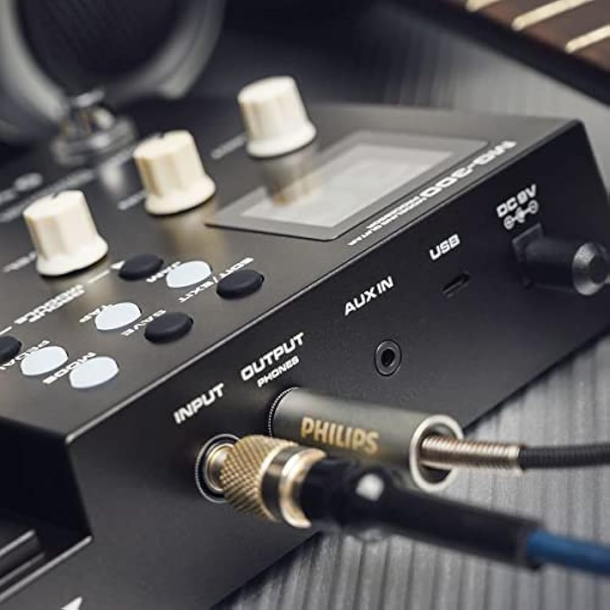 NUX MG-300 + Headphones KHP + Shield 5m + Cross Modeling Guitar Processor Multi Effector with Pedal