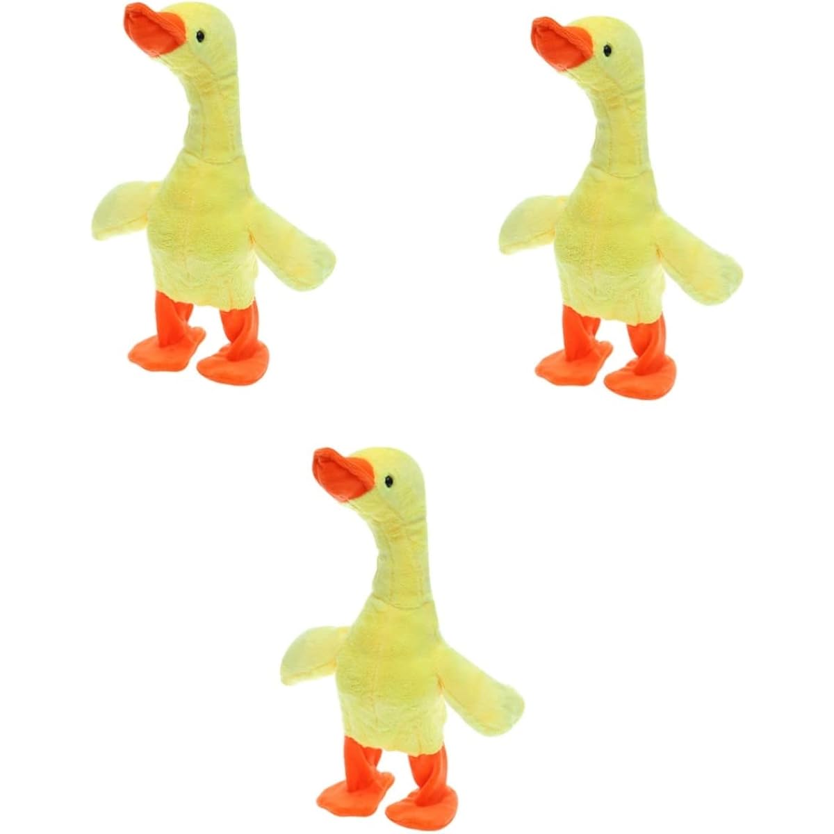 STOBOK 3pcs Little Yellow Duck with Neck Lift Sloth Plush Toy Talking Plush Duck Stuffed Animal Plush Duck Toy Talking Toy Bronze Statue Electronic