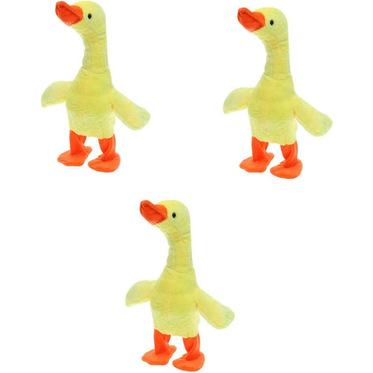 STOBOK 3pcs Little Yellow Duck with Neck Lift Sloth Plush Toy Talking Plush Duck Stuffed Animal Plush Duck Toy Talking Toy Bronze Statue Electronic