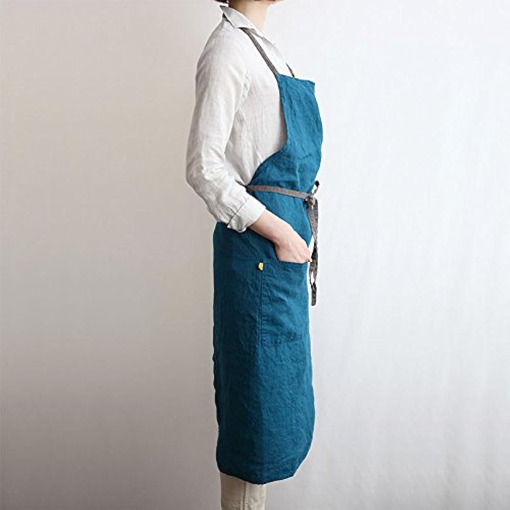 Lino e Lina Full Apron Manon Blue Pavone / A234