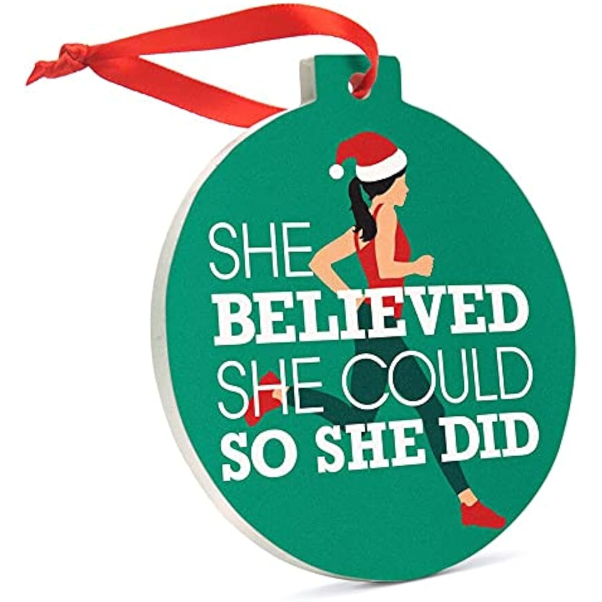 Running Ceramic Ornament | She Believed She Could So She Did Ornament