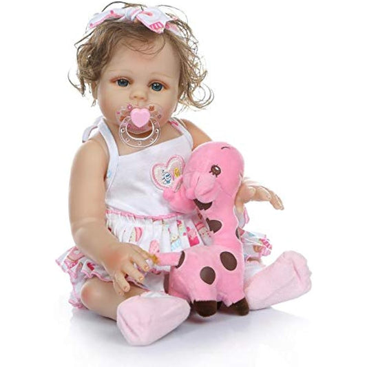 Angelbaby Reborn Silicone Full Body Realistic Doll Cute Appearance Real Baby Girl Waterproof Reborn Handmade Vinyl Toy with Clothes (Red)