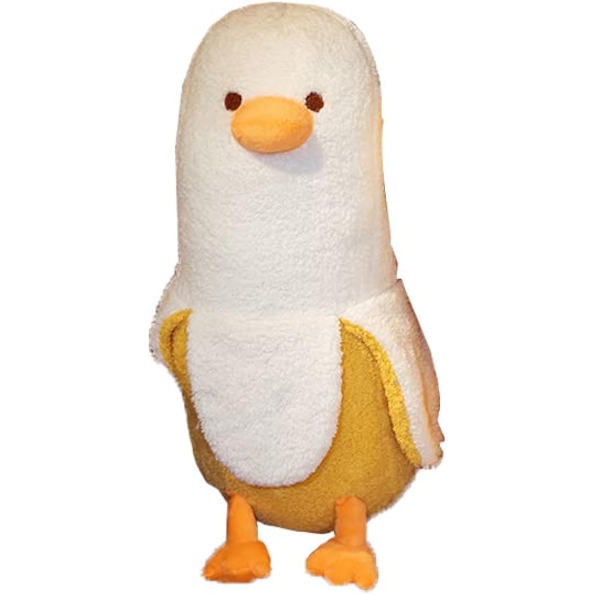 JILEOFUY Banana Duck Plush Toy Cute Stuffed Animal Pillow Hugging Doll for Kids and Adults Christmas Birthday Gift (White, 19.7 inch)