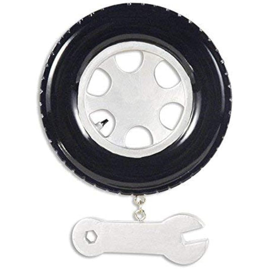 Tire and Wrench Personalized Christmas Tree Ornament