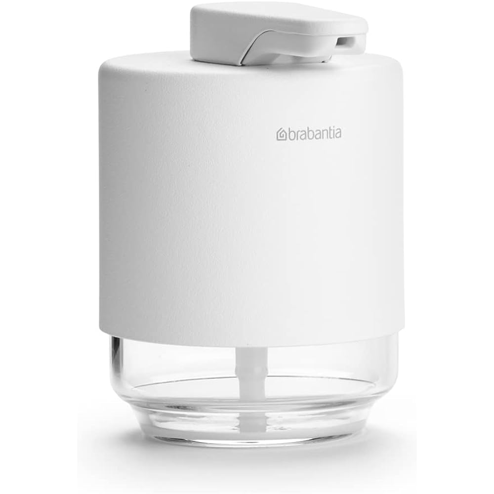 Brabantia Soap Dispenser Matte Coating Push Type Lotion Mineral Fresh White 303227 Capacity: 200ml