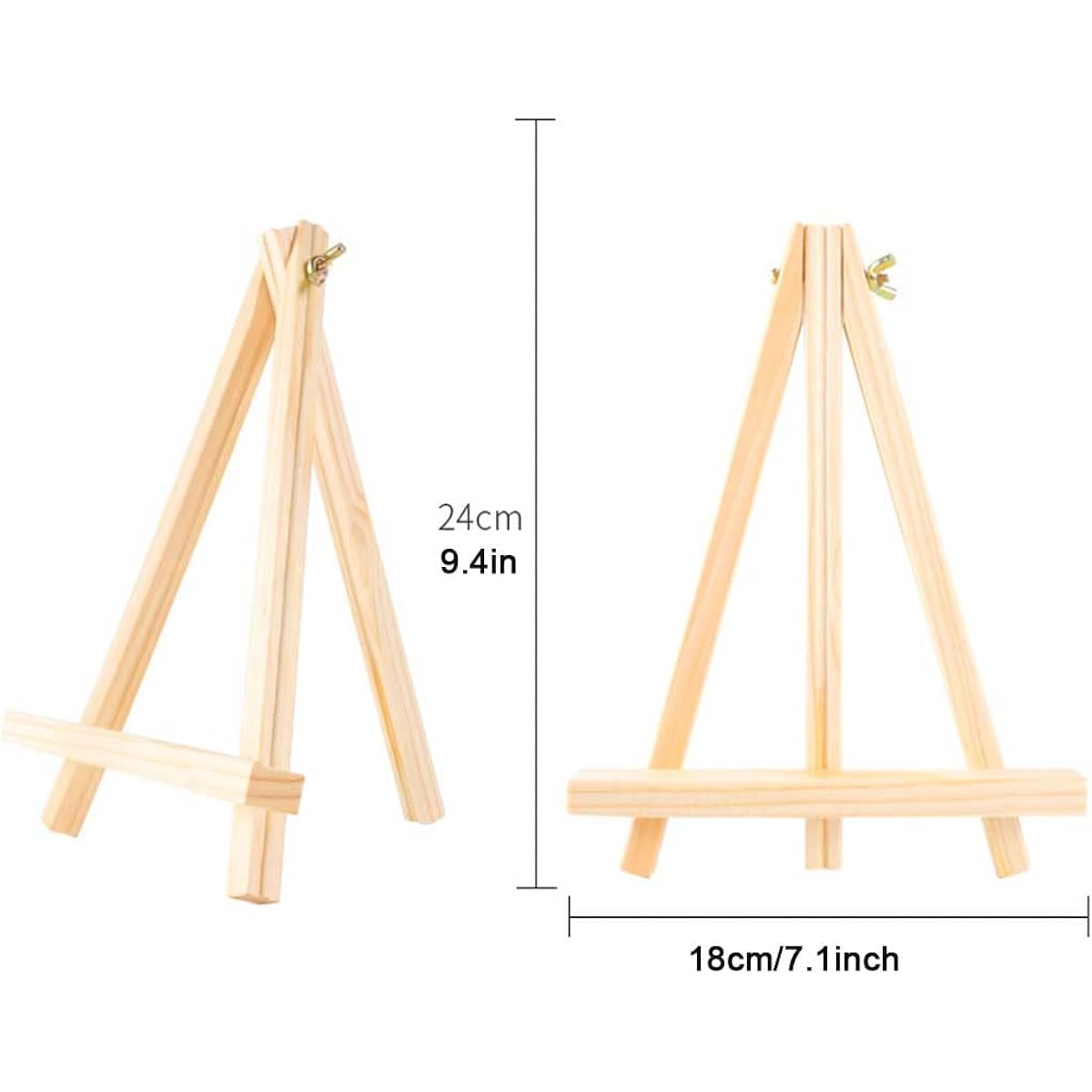 9.4" Tall Wooden Easels, Set of 12 Tabletop Display Easels Art Craft Painting Easel Stand for Artists Adults Students (12pcs/9.4")